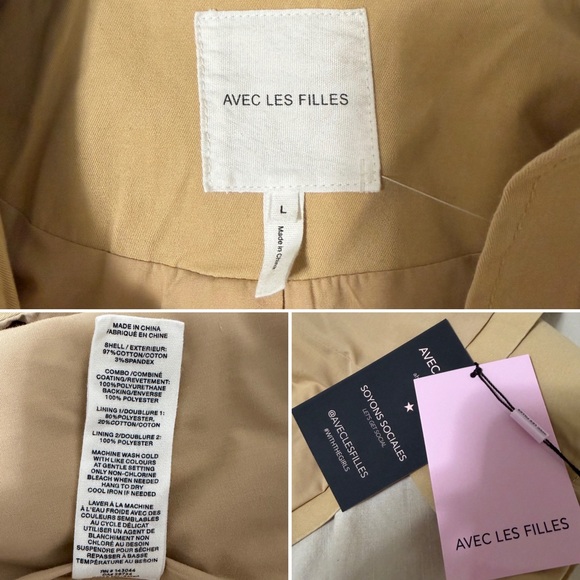 Avec Les Filles Women's Cropped Cape Trench Coat NEW With Tags Size Large - Picture 10 of 10